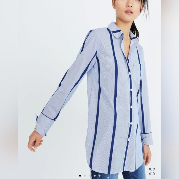 Madewell Tops - Madewell stripped button down tunic size medium